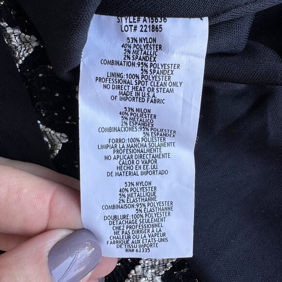 Betsy Adam Cocktail Dress Womens 10 Chevron Sequin Drop Waist‎ Fit Flare Whimsy - Picture 6 of 8